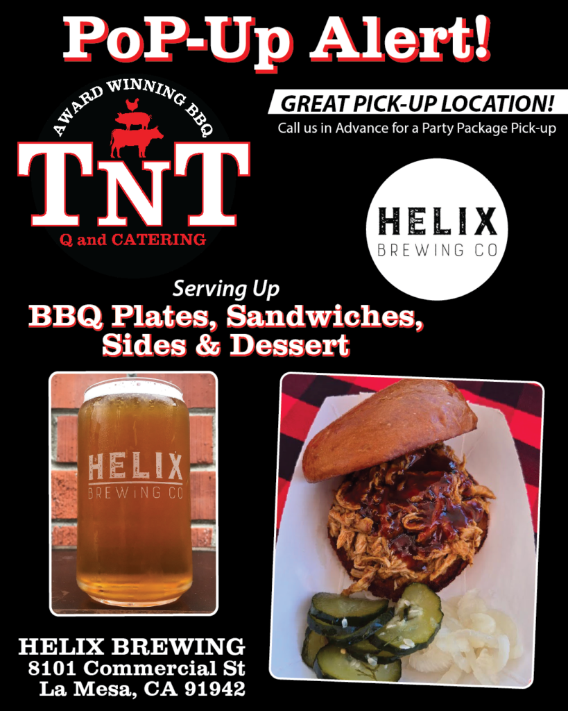 TNT BBQ San Diego Pop Up Dining Event at Helix Brewing